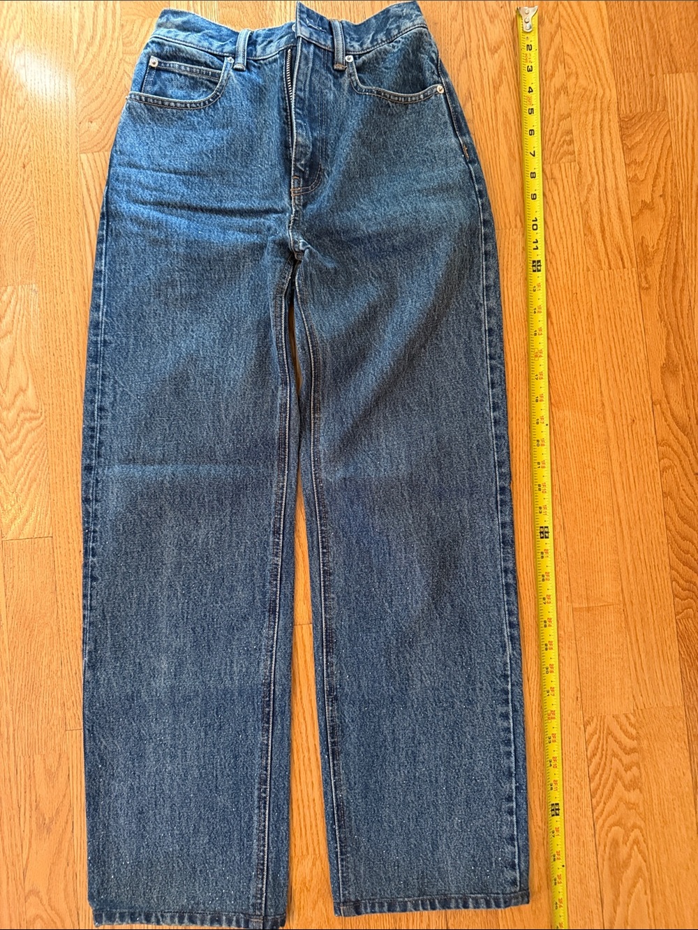 Alexander Wang Straight Leg Jeans in Medium Blue Denim